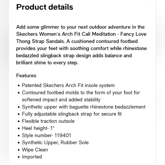 Skechers ArchFit Cali Rhinestones Thong Sandals Wmns 9 Bedazzled Summer Beach - Picture 10 of 10